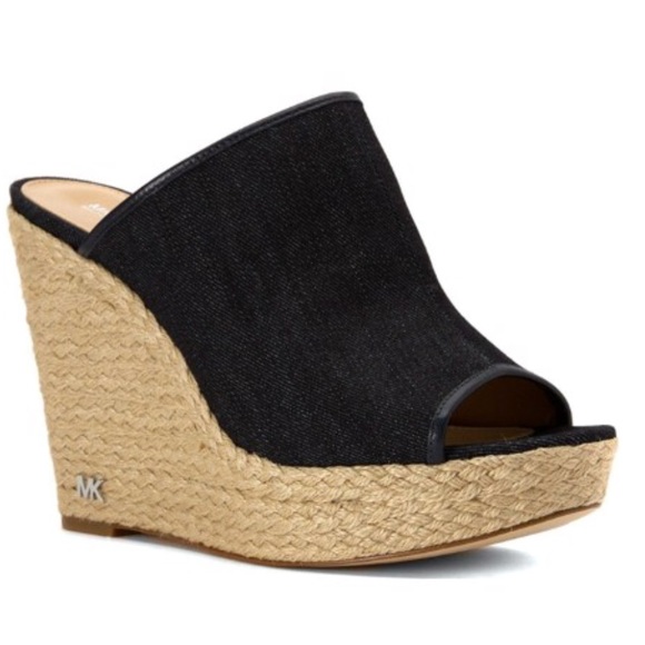 michael kors denim wedges